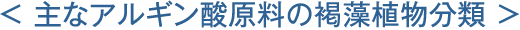 主なアルギン酸原料の褐藻植物分類