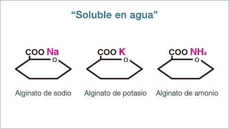 “Soluble to water” Sodium Alginate Potassium Alginate Ammonium Alginate